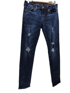 American Eagle Jeans Mens 30x34 Blue Next Level Flex Skinny Stretch Distressed
